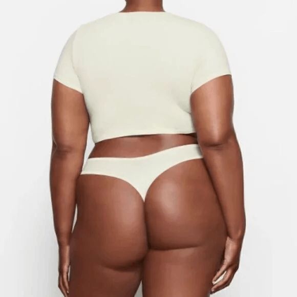 SKIMS Cotton Jersey Cropped Short Sleeve T-Shirt, Bone 3X NWT - Picture 6 of 6